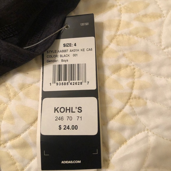 NWT-ADIDAS BLACK/GRAY NEW BOYS SHIRT SZ 4 - Picture 3 of 3